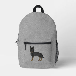 Mochila Impresa Pastor Alemán Bi-Negro Lindo Perro De Dibujos Anim