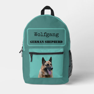 Mochila Impresa Pastor alemán. Perro alsaciano. Personalizado
