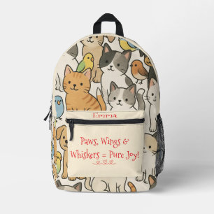 Mochila Impresa Patas, Alas y Bigotes