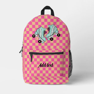 Mochila Impresa Patinaje de rodillos rosados moderno personalizado