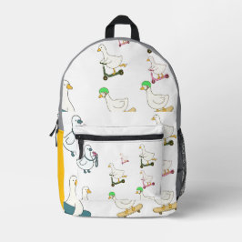 Mochila Impresa Patos de Dibujos Animados Deportivos