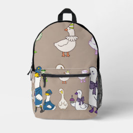 Mochila Impresa Patos de Dibujos Animados Divertidos