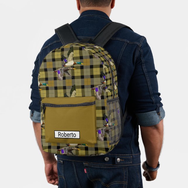 Mochila Impresa Patos Silbones Sobre Cuadros (Insitu (Modelo))