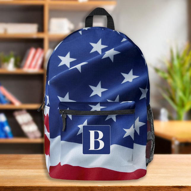 Mochila Impresa Patriótico del Monograma Personalizado de la Bande (Subido por el creador)
