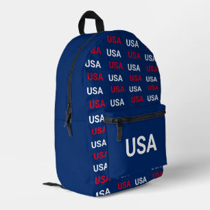 Mochila Impresa Patriótico USA Rojo Blanco y Azul