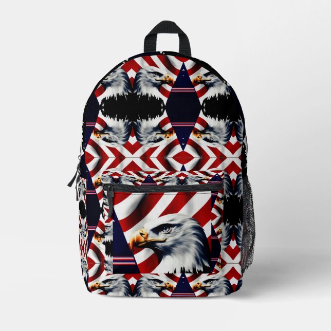 Mochila Impresa Patriótico y Bandera y Águila (Anverso)