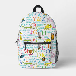 Mochila Impresa Patrón ABC del Dr. Seuss con palabras