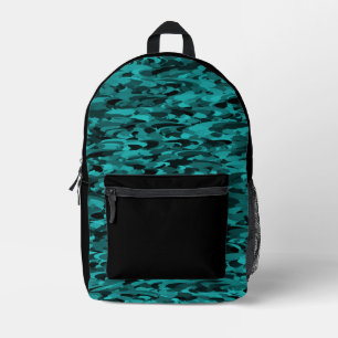 Mochila Impresa Patrón abstracto azul verdoso negro