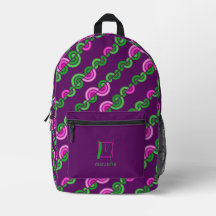 Patrón abstracto de flores verdes púrpuras