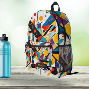 Mochila Impresa Patrón abstracto de nombres personalizados de arte