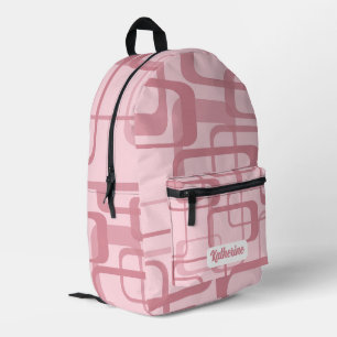 Mochila Impresa Patrón abstracto de retro rosado