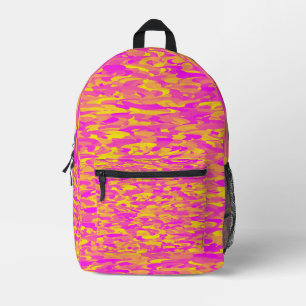 Mochila Impresa Patrón abstracto Naranja amarillo rosado