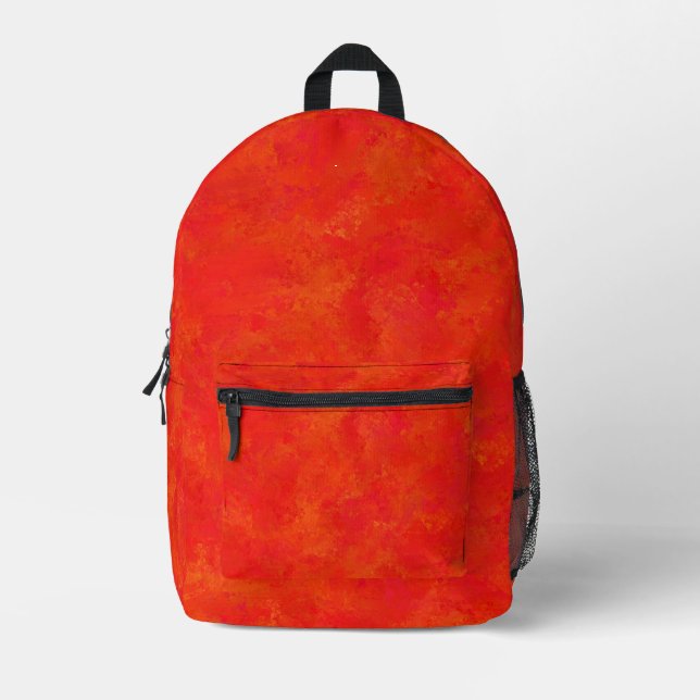 Mochila Impresa Patrón abstracto naranja rojo (Anverso)