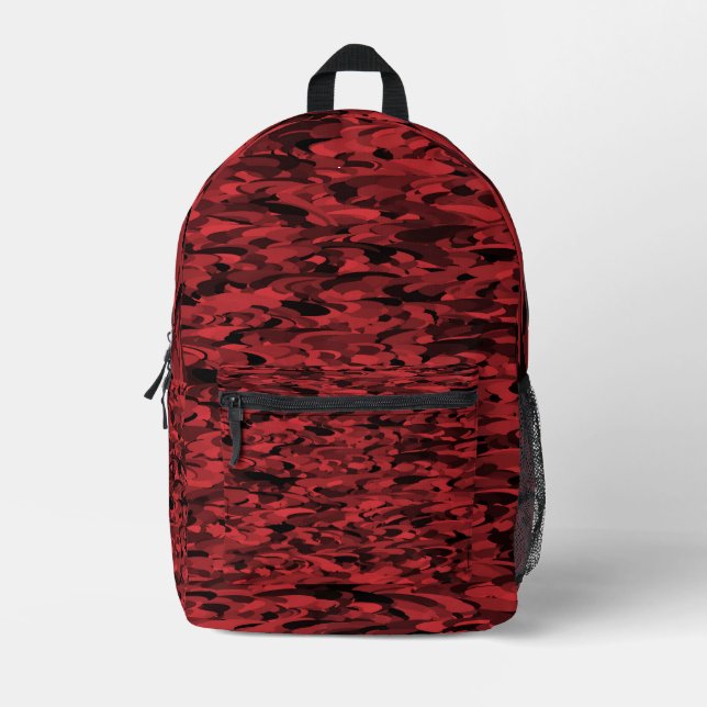 Mochila Impresa Patrón abstracto rojo negro (Anverso)