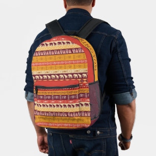 Mochila Impresa Patrón africano de nombre personalizado