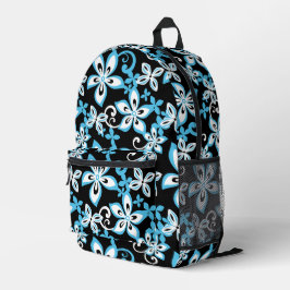 MOCHILA IMPRESA PATRÓN ALOHA HAWAII EN NEGRO/AZUL