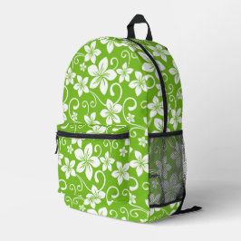 MOCHILA IMPRESA PATRÓN AZUL DE HAWAII EN LIME