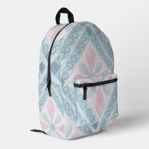 Mochila Impresa patrón azul en forma de diamante