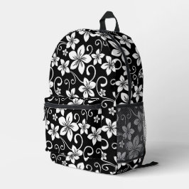 MOCHILA IMPRESA PATRÓN AZUL HAWAII EN NEGRO