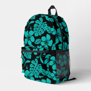 MOCHILA IMPRESA PATRÓN BIKINI ROSA EN NEGRO/VERDE AZULADO