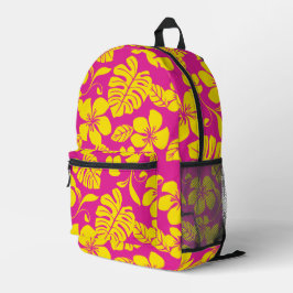 MOCHILA IMPRESA PATRÓN BIKINI ROSA EN ROSA CALIENTE/AMARILLO