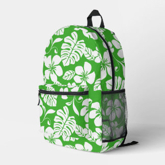 MOCHILA IMPRESA PATRÓN BIKINI ROSA EN VERDE GRIS