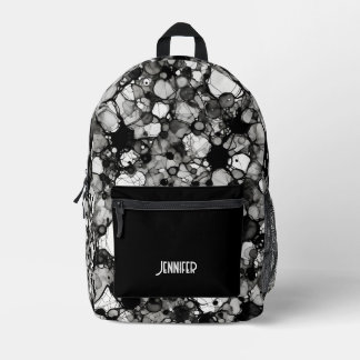 Mochila Impresa Patrón blanco negro Tinta de alcohol personalizada