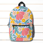 Mochila Impresa Patrón botánico de flor floral colorida moderna<br><div class="desc">Las mochilas botánicas de las flores florales de color moderno presentan un colorido patrón floral en amarillo,  melocotón,  rosa,  azul,  naranja,  verde y morado. Perfecto para volver a la escuela,  deportes,  gimnasia,  viajes y más. Diseñado por ©Evco Studio www.zazzle.com/store/evcostudio</div>