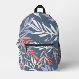Mochila Impresa Patrón Botánico de Hojas Tropicales y Helechos 