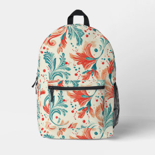Mochila Impresa Patrón capilar azul y rojo