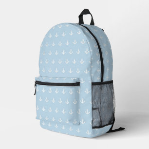Mochila Impresa Patrón con anclas blancas en azul