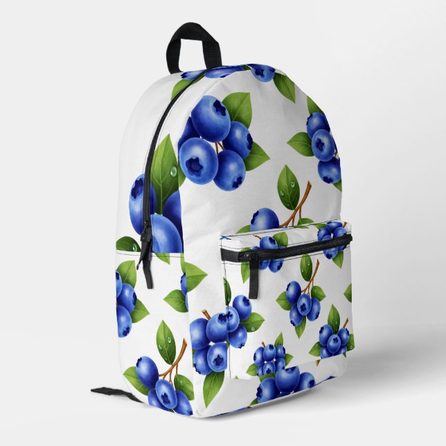 Mochila Impresa Patrón continuo de arándanos frescos (Esquina izquierda trasera)