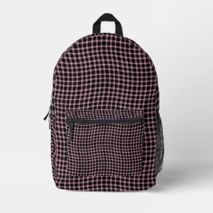 Mochila Impresa Patrón continuo de cuadros morados rosados