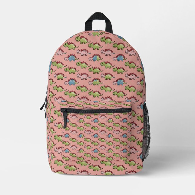 Mochila Impresa Patrón continuo de dinosaurio lindo (Anverso)