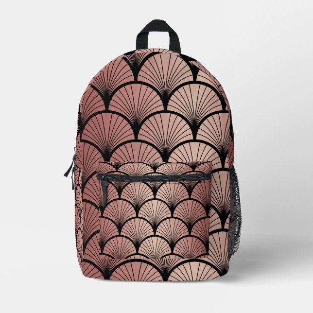 Mochila Impresa Patrón de abanico Art Deco (Anverso)