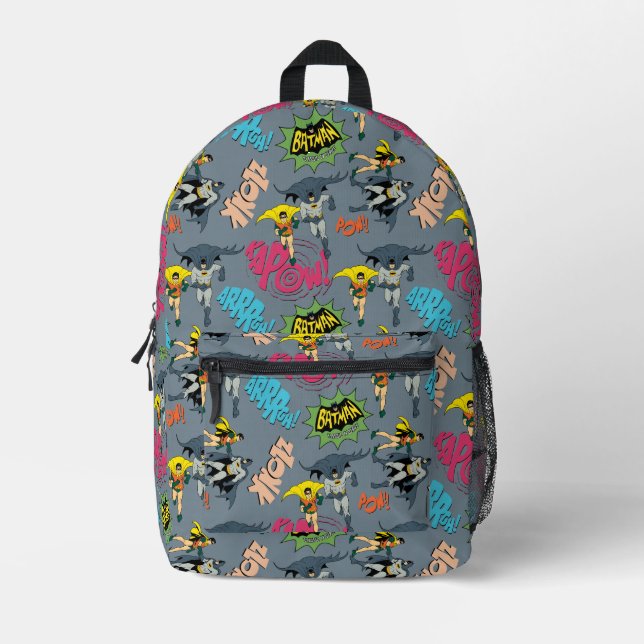 Mochila Impresa Patrón de acción de Batman y Robin (Anverso)