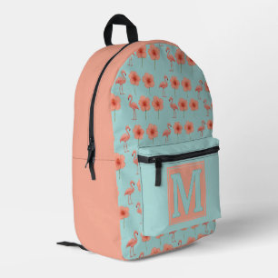 Mochila Impresa Patrón de acuarela paraíso flamenco rosa