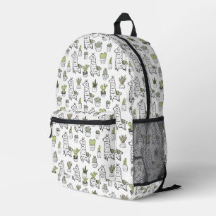 Mochila Impresa Patrón de Alpaca y Cactus
