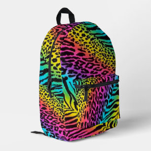 Mochila Impresa Patrón de animales arco iris