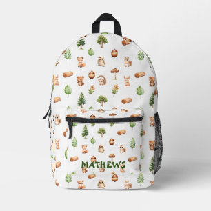 Mochila Impresa Patrón de animales de bosque