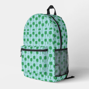 Mochila Impresa Patrón de árbol de palma en azul