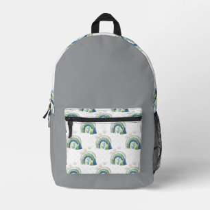 Mochila Impresa Patrón de Arcoíris en Acuarela
