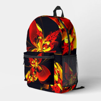 Mochila Impresa Patrón de arte abstracto moderno floral amarillo r