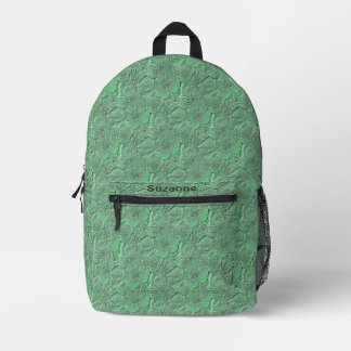 Mochila Impresa Patrón de arte de flores de margarita verde person