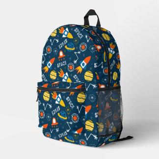 Mochila Impresa Patrón de Aventuras Espaciales Coloridas