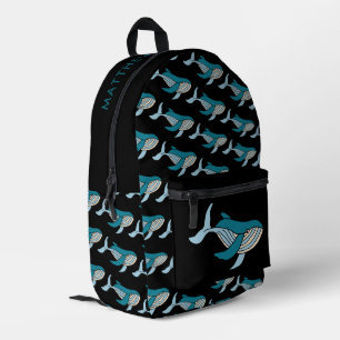 Mochila Impresa Patrón de ballena azul