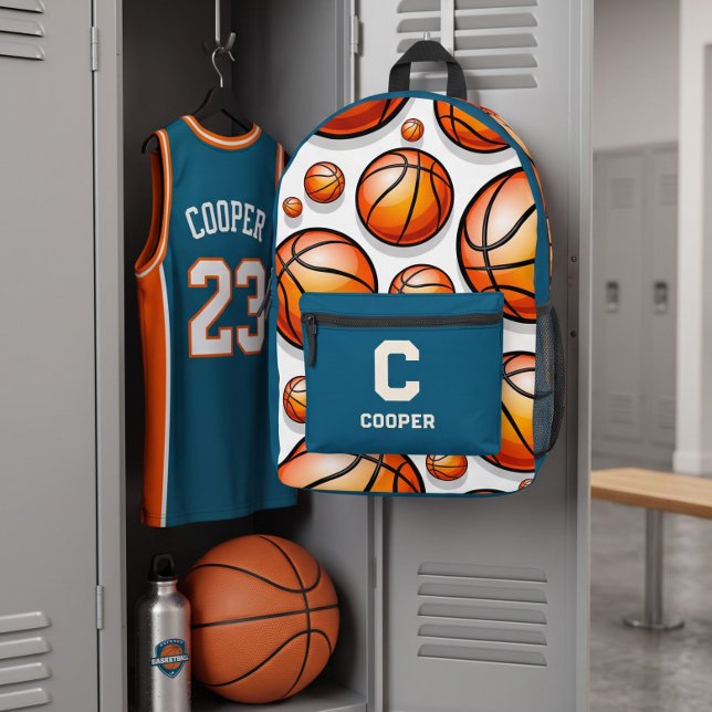 Mochila Impresa Patrón de baloncesto azul (Subido por el creador)
