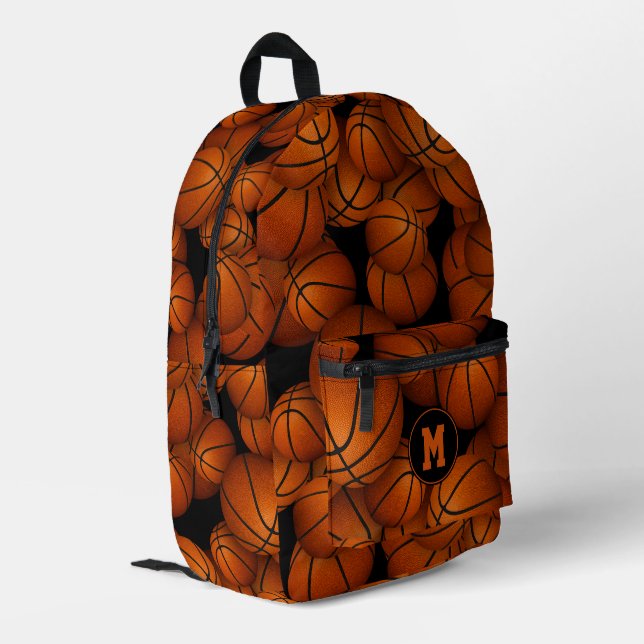 Mochila Impresa patrón de baloncesto personalizado para chicas mas (Esquina izquierda trasera)