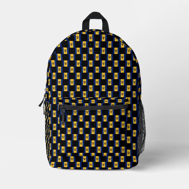 Mochila Impresa Patrón de bandera de Barbados controlado (Anverso)