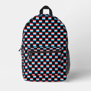 Mochila Impresa Patrón de bandera de Luxemburgo controlado
